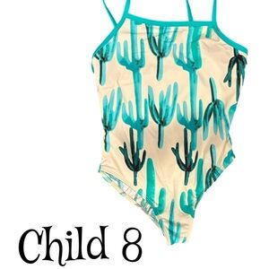 Dippin' Daisy's Teal Cactus Swim One Piece NWT CHILD 8 and 6